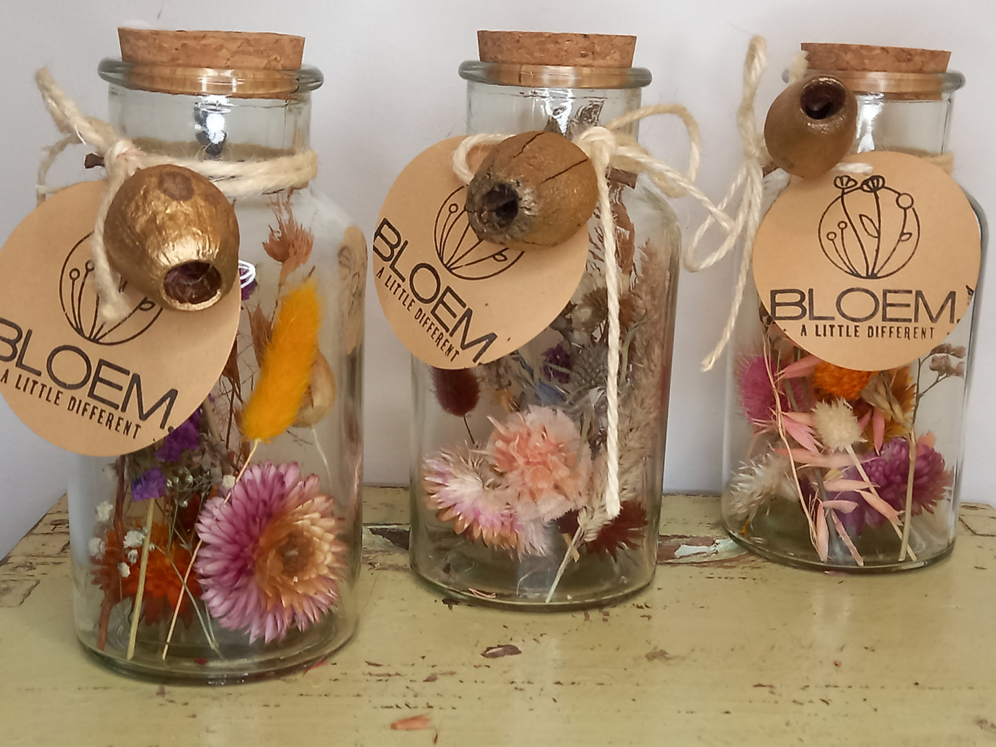 Everlasting Flowers in Bottle/ Large