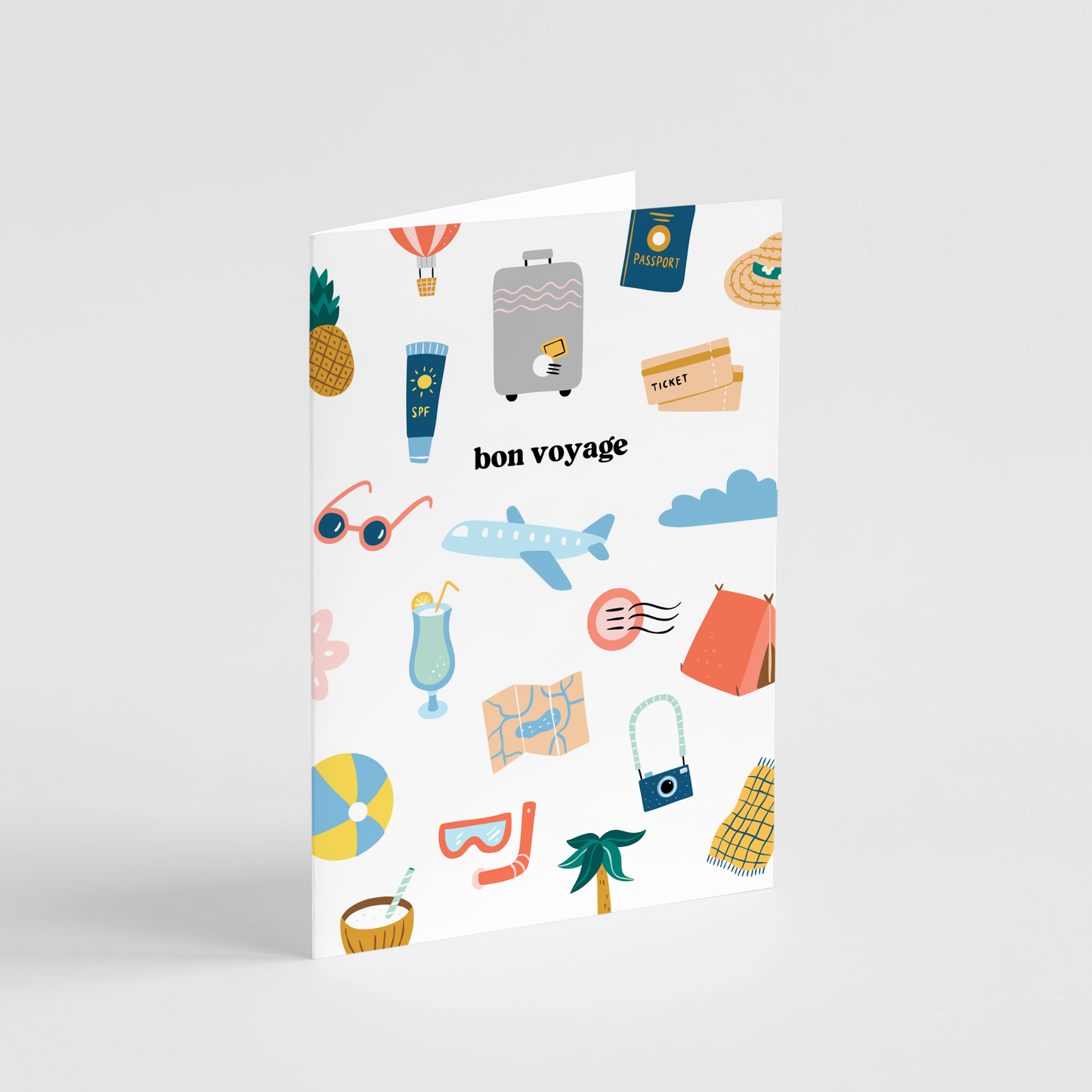 Bon Voyage Card - Cute Goodbye Farewell Safe Travels Card
