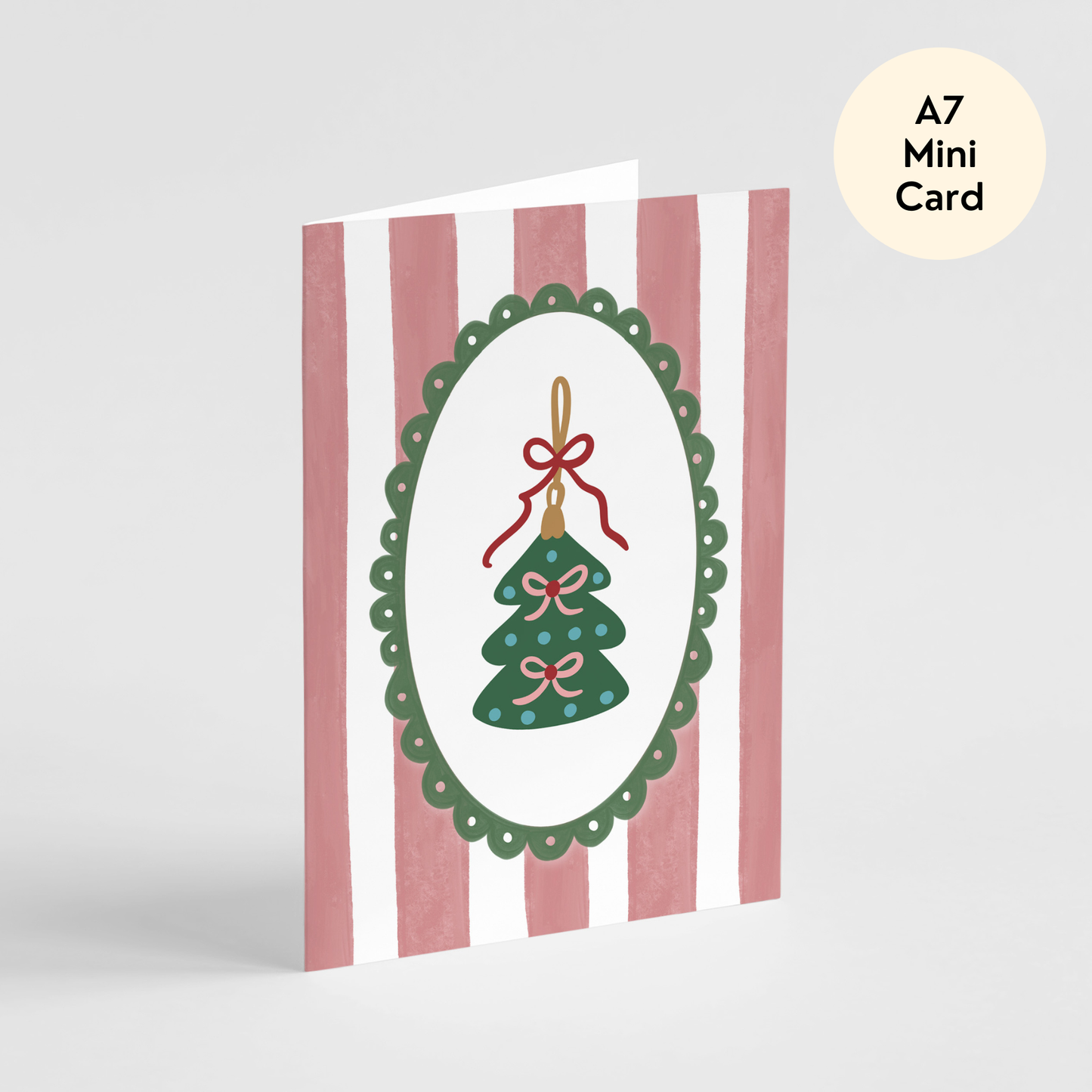 Christmas Tree Ornament Card - Mini A7 Merry Christmas Card