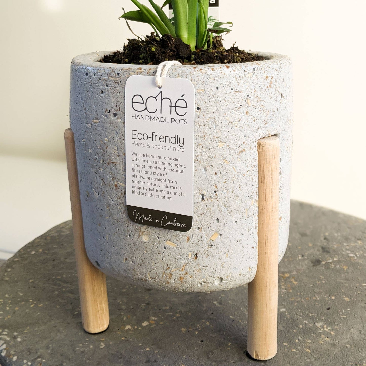 Hemp & Coconut fibre 3-Leg Pot, Handcrafted in Australia