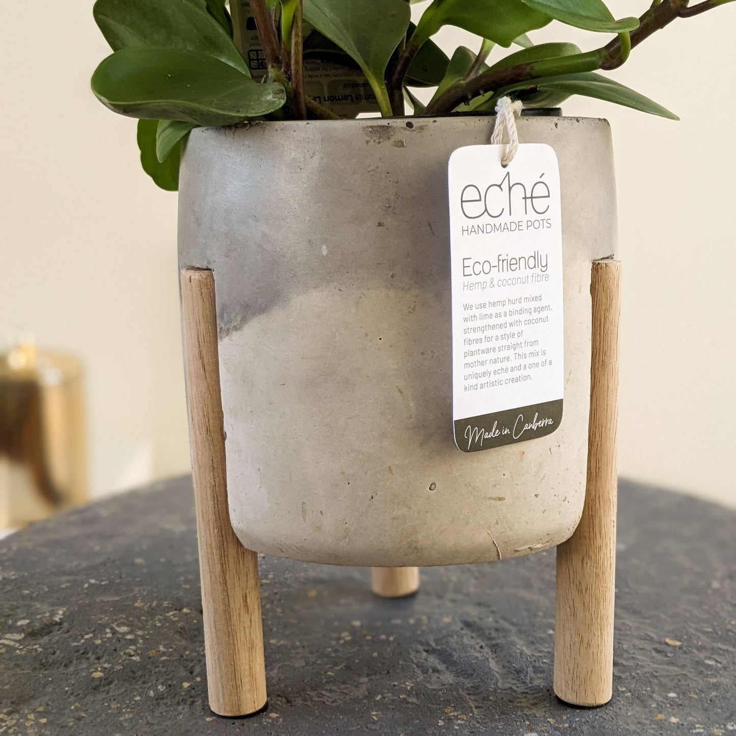 Hemp & Coconut fibre 3-Leg Pot, Handcrafted in Australia