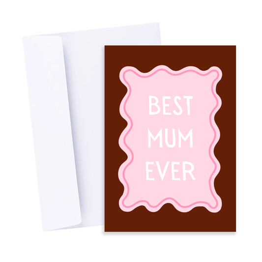 Best Mum Ever Card - Colourful Retro Happy Mother's Day Card
