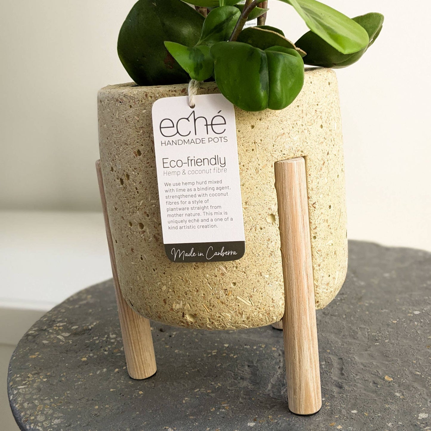 Hemp & Coconut fibre 3-Leg Pot, Handcrafted in Australia
