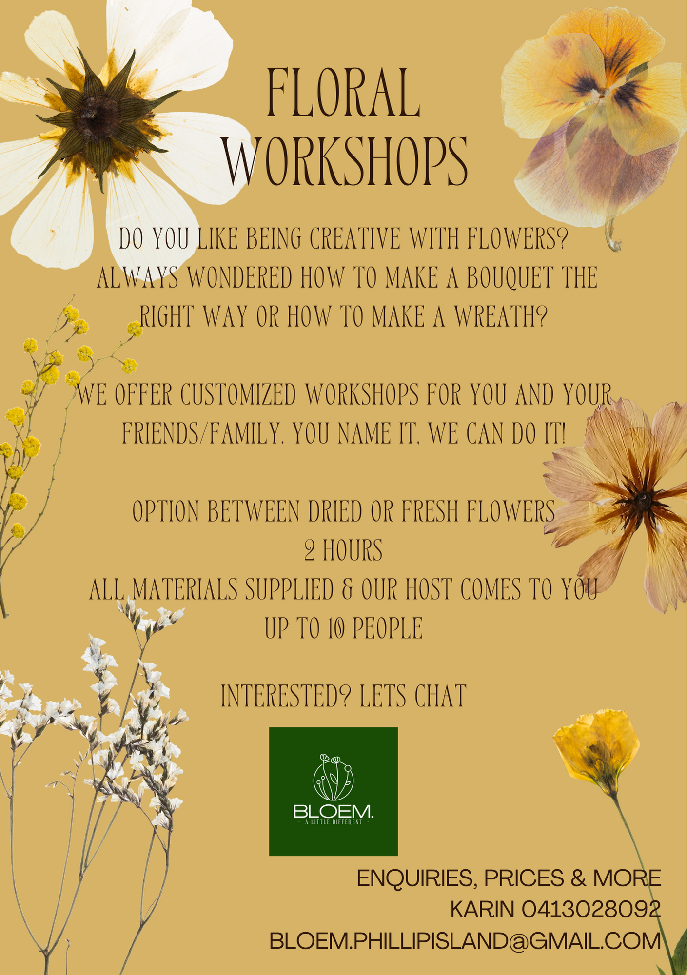 Floral Work Shop/ Private Group